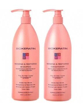 BioKeratin Bonding & Restoring Shampoo and Conditioner Set 33.8 fl oz Each
